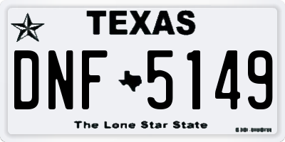 TX license plate DNF5149