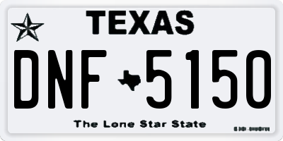TX license plate DNF5150