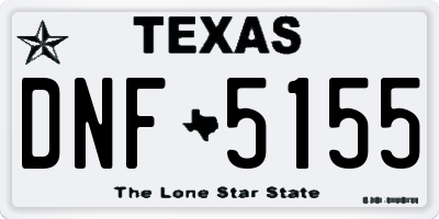 TX license plate DNF5155