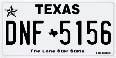 TX license plate DNF5156