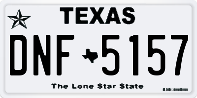 TX license plate DNF5157