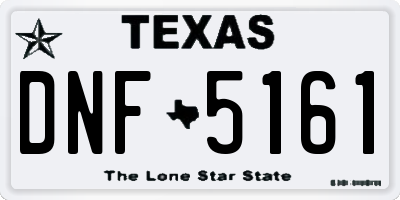 TX license plate DNF5161