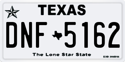 TX license plate DNF5162