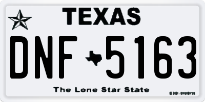 TX license plate DNF5163