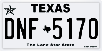 TX license plate DNF5170