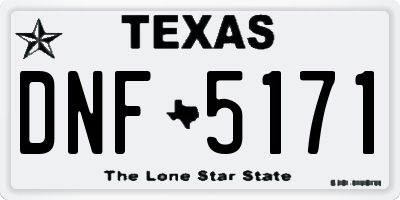 TX license plate DNF5171