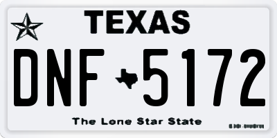 TX license plate DNF5172