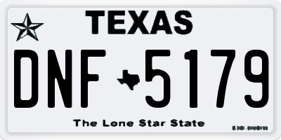 TX license plate DNF5179
