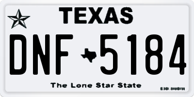 TX license plate DNF5184