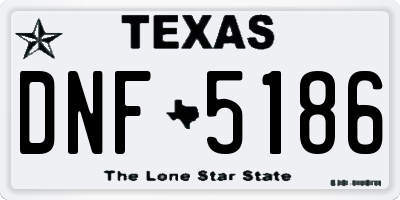 TX license plate DNF5186