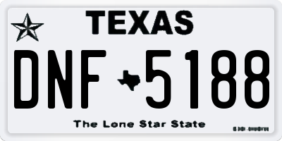 TX license plate DNF5188