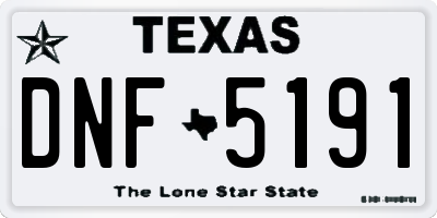 TX license plate DNF5191