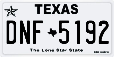 TX license plate DNF5192
