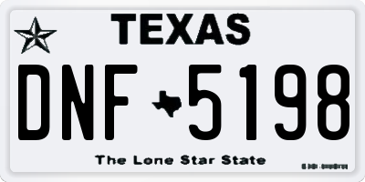 TX license plate DNF5198