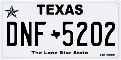 TX license plate DNF5202