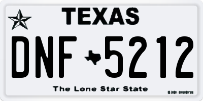 TX license plate DNF5212
