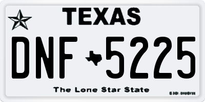 TX license plate DNF5225