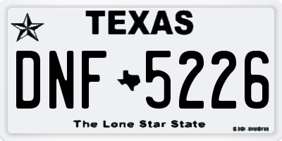 TX license plate DNF5226