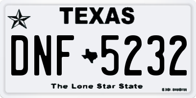 TX license plate DNF5232