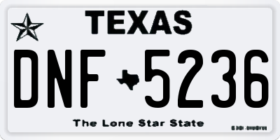 TX license plate DNF5236