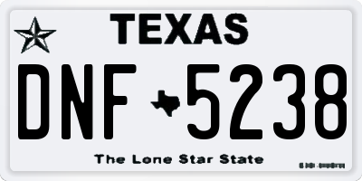 TX license plate DNF5238