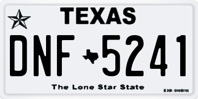 TX license plate DNF5241