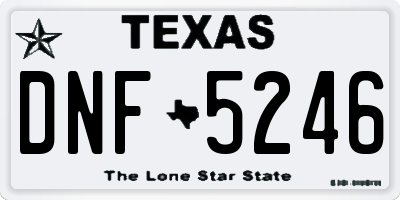 TX license plate DNF5246