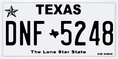 TX license plate DNF5248