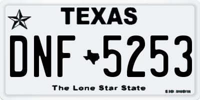 TX license plate DNF5253