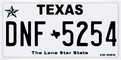 TX license plate DNF5254