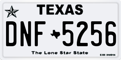 TX license plate DNF5256