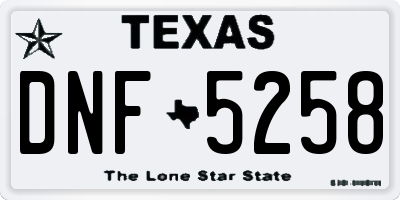 TX license plate DNF5258