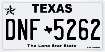 TX license plate DNF5262