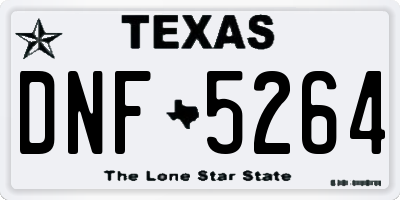 TX license plate DNF5264