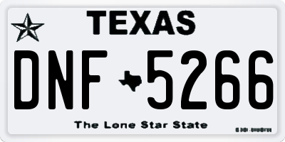 TX license plate DNF5266