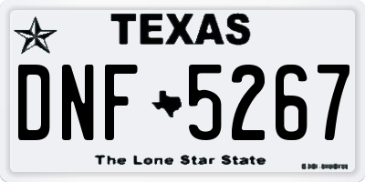 TX license plate DNF5267