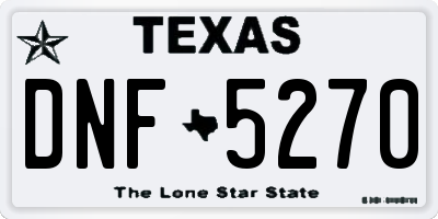 TX license plate DNF5270