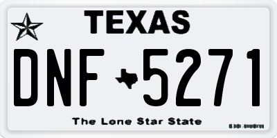 TX license plate DNF5271