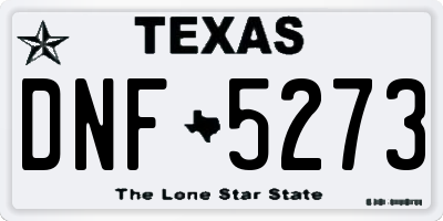 TX license plate DNF5273