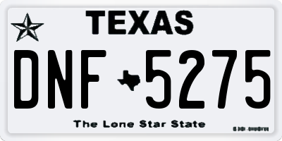 TX license plate DNF5275