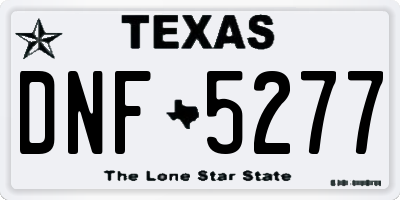 TX license plate DNF5277