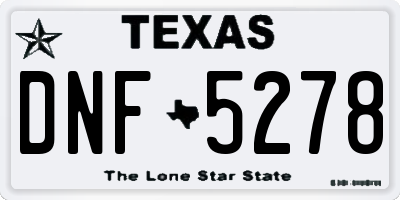 TX license plate DNF5278