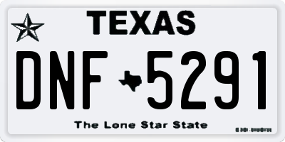 TX license plate DNF5291
