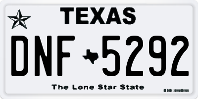 TX license plate DNF5292