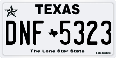 TX license plate DNF5323