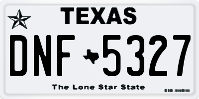 TX license plate DNF5327