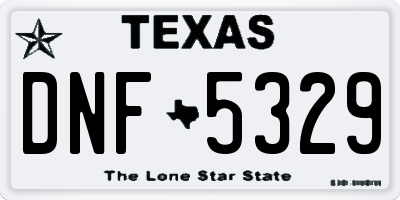 TX license plate DNF5329