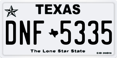 TX license plate DNF5335
