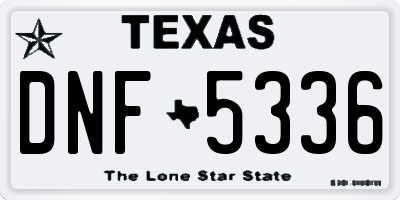 TX license plate DNF5336