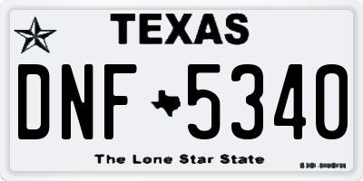 TX license plate DNF5340